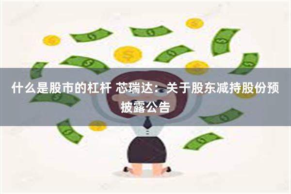 什么是股市的杠杆 芯瑞达：关于股东减持股份预披露公告